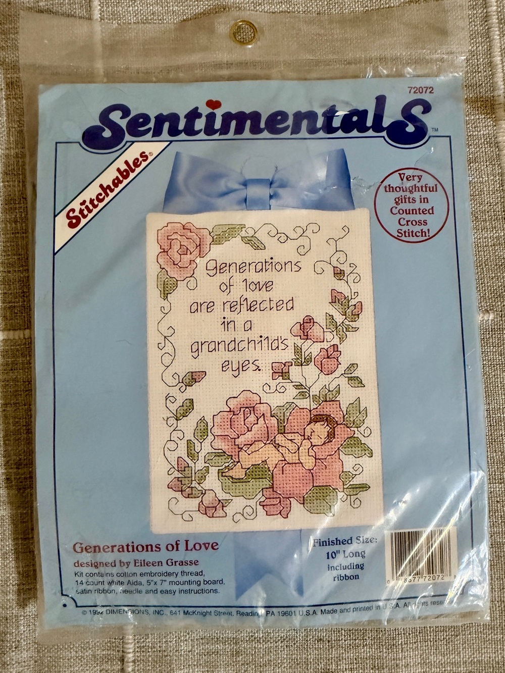 Sentimentals Stitchables "Generations of Love" Cross Stitch Kit With Roses